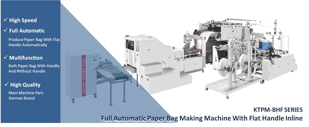 Fully Automatic Paper Hand Bag Making Machine with Handles