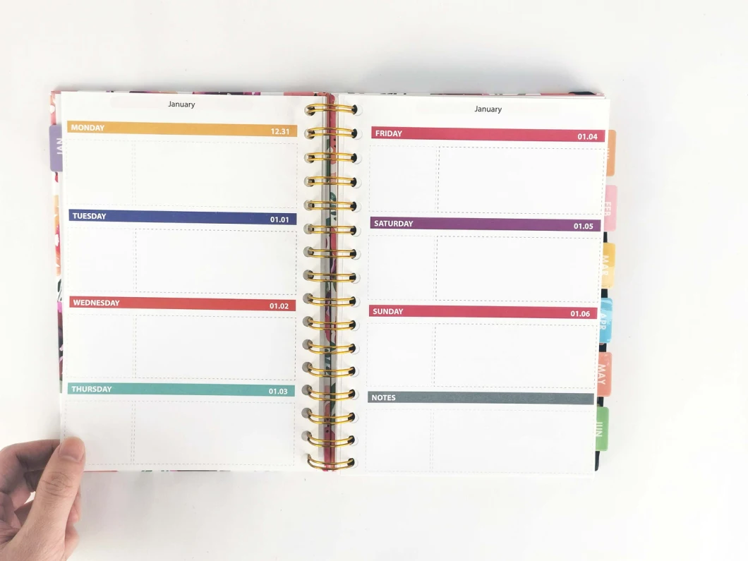 Customized Design Hardcover Spiral Journal Notebook Planner