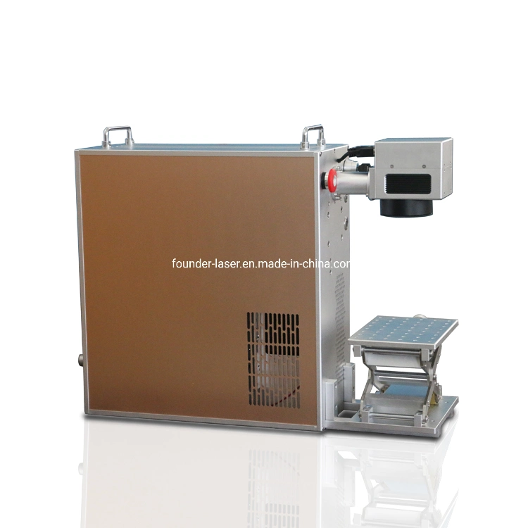 Color Portable Fiber Laser Marking Machine 30W on Small Parts