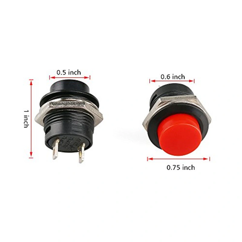 Push Button Switch AC250V/3A AC125V/6A off (ON) No Round Momentary Switch