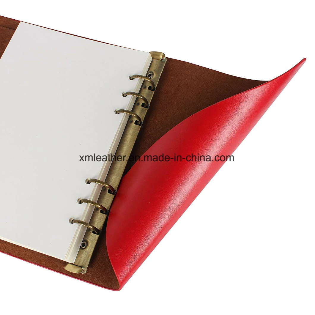 Refillable 6 Holes Ring Binder Notebook Faux Leather Notebook