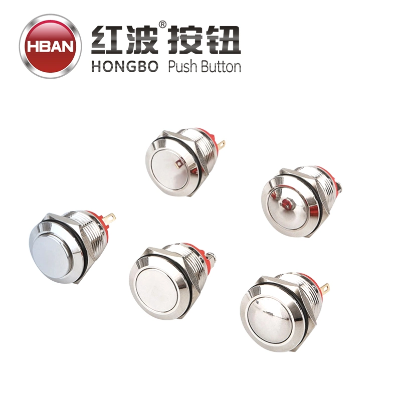 16mm Ce RoHS Latching Pin Metal Push Button Switches
