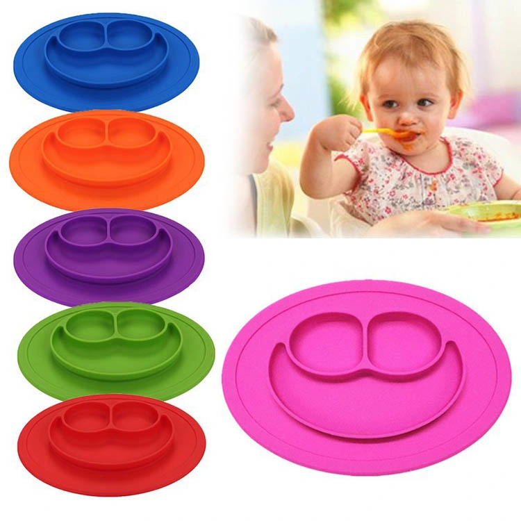 Silicone Rubber Placemat Kids Feeding Suction Bowl for Baby Plates and Bowls