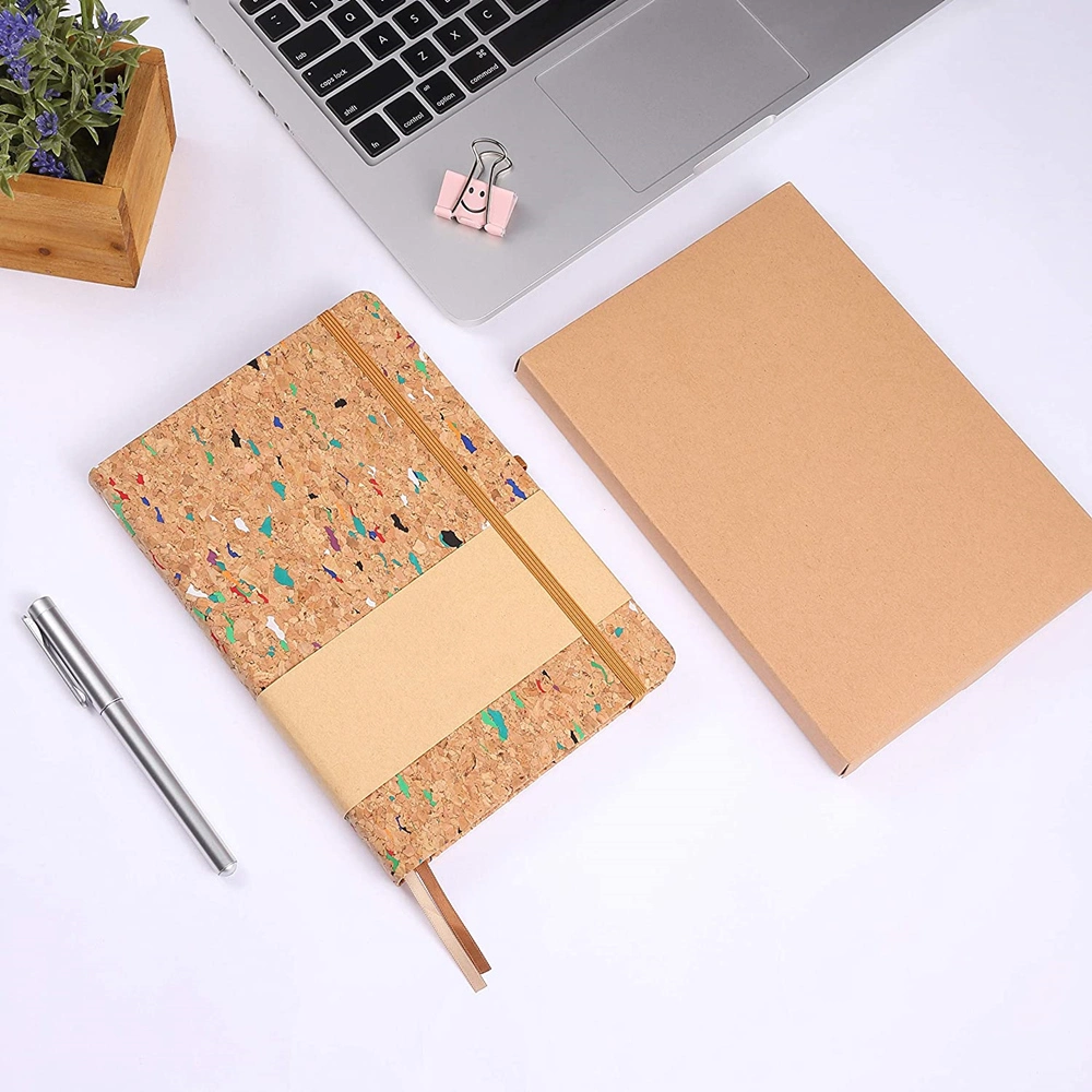 Promotion Journal Stationery School Planner PU Leather Diary A5 Custom Logo Cork Notebook