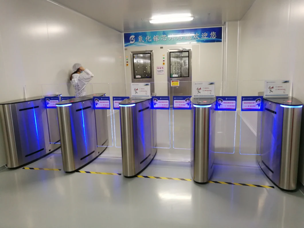 Half Height Security Stainless Steel Sliding Barrier Turnstile Gate with Face Temperature Device