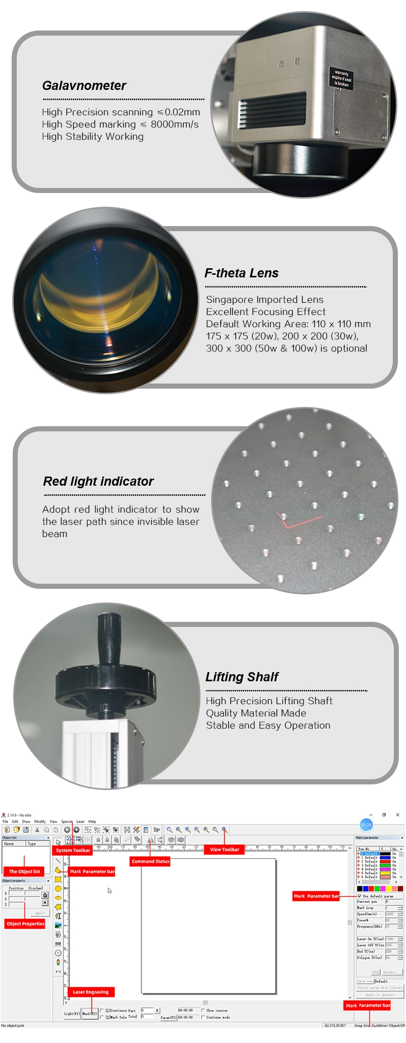 Optic Fiber Laser Marker 50W Mopa Laser Marking Machine for Medical Equipment Coding