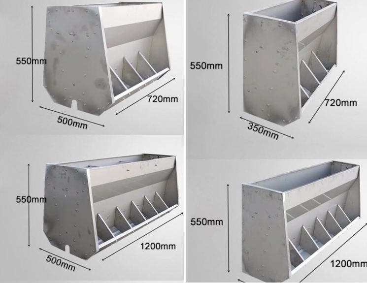 Double Size Stainless Steel Swine Fatten Feeder Pig Farm Trough