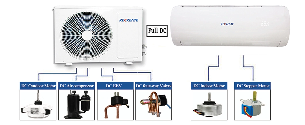 Inverter Hybrid Solar Ceiling Cassette Type Energy-Saving Air Conditioner 24000BTU