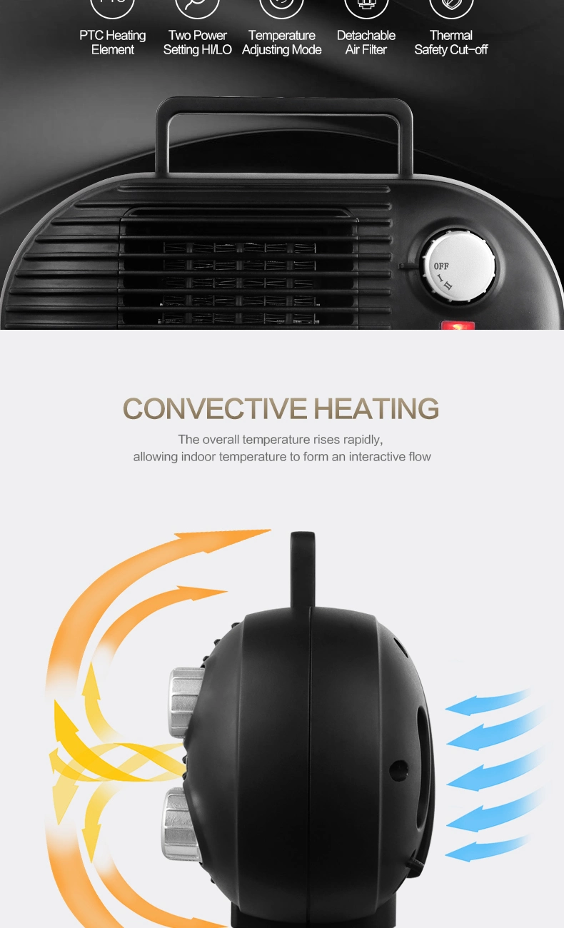 220V Portable Energy-Saving Fast Heat Electric Fan Heater