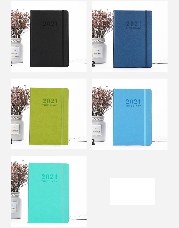 Hot Sales Office Supply Promotion Gift Stationery Note Book Memo Pad Elastic Band Notebook Time Daily