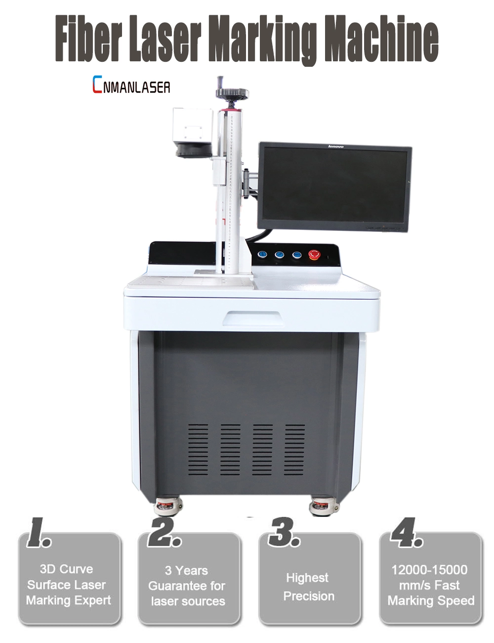 30W Fiber Laser Marking System Metal Plastic Laser Engraving Machine