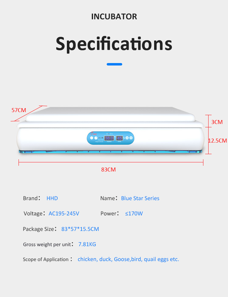 Hhd Popular 360 Chicken Egg Hatching Machine with Full Automatic Incubator