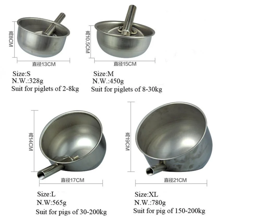 Fattening Pig Feeding Trough 304 Stainless Steel Water Bowl with Nipple