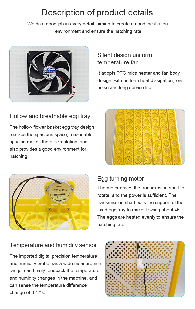 Mini Egg Incubator Ht-48 Fully Automatic 48 Chicken Egg Mini Poultry Incubator