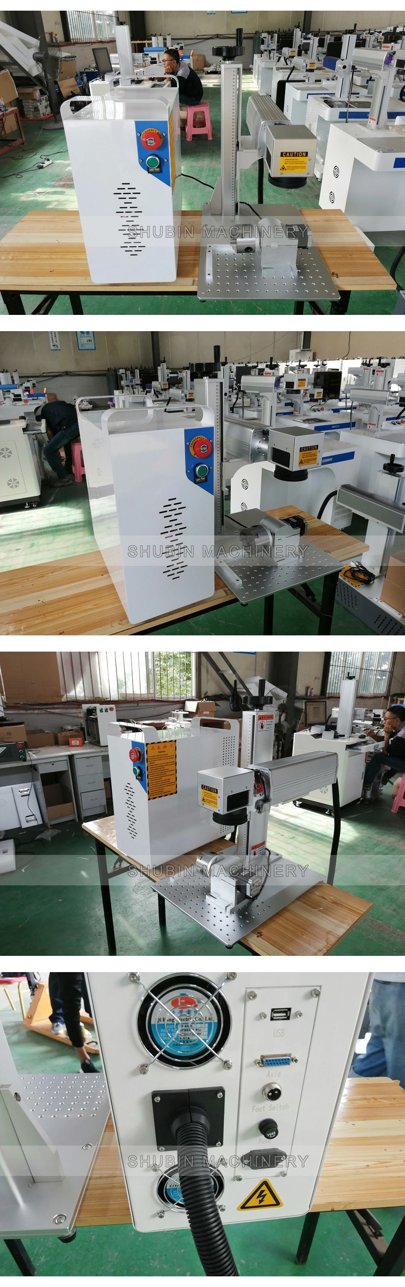 Raycus Fiber Laser Marking Machine 50W Making Machine with Rotary Axis for Jewelry Silver Gold Bracelet