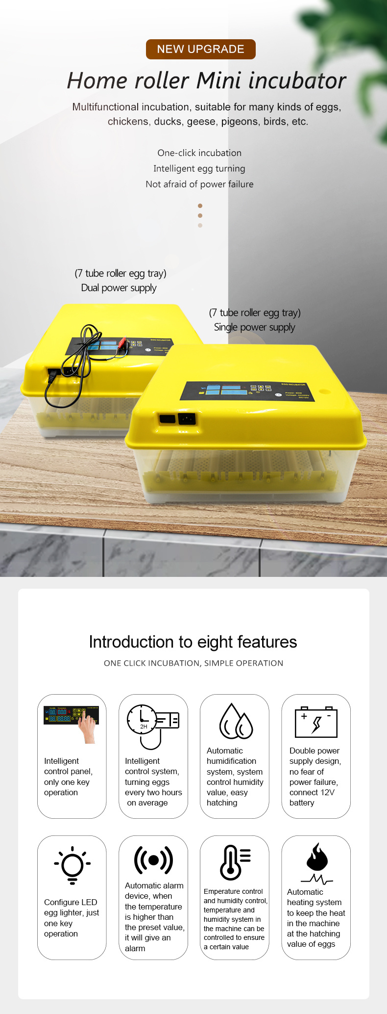 Intelligent Temperature and Humidity LED Display Incubator