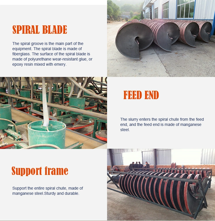 Mineral Processing Gravity Separator Gold Spiral Chute, Spiral Separator Ilmenite Ore Spiral Chute Equipment