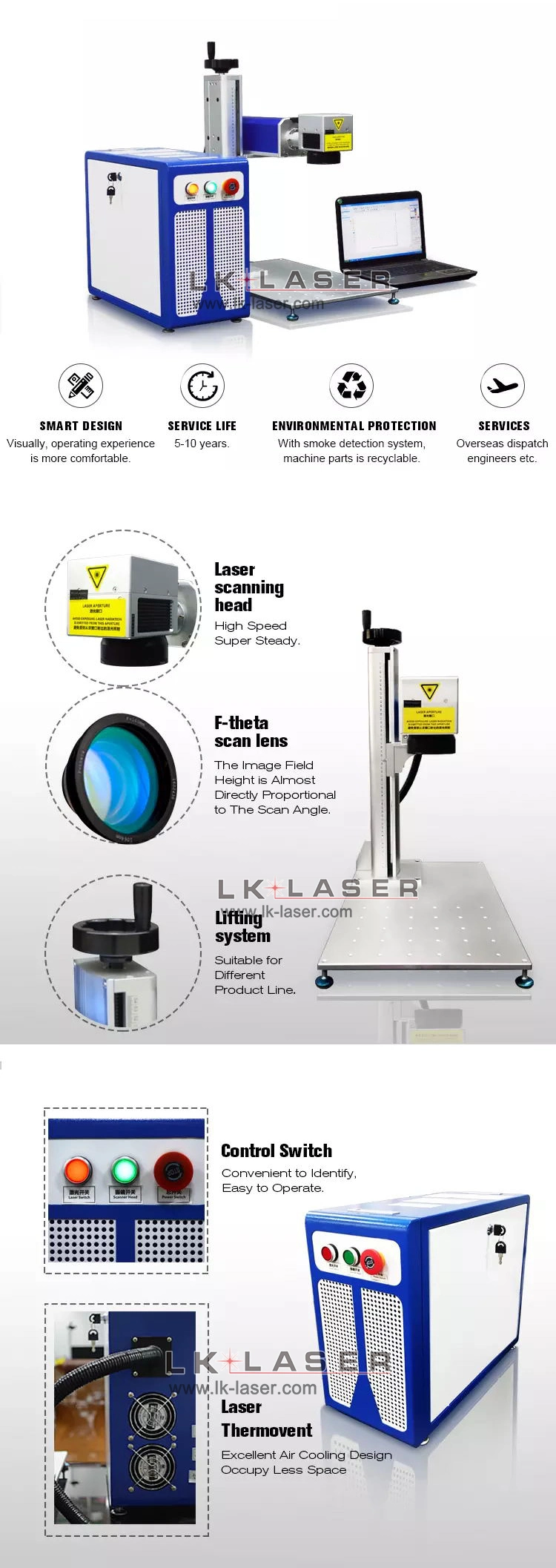 Rotary Laser Marking Machine Pigeon Ring Laser Marker Logo Laser Printing Machine