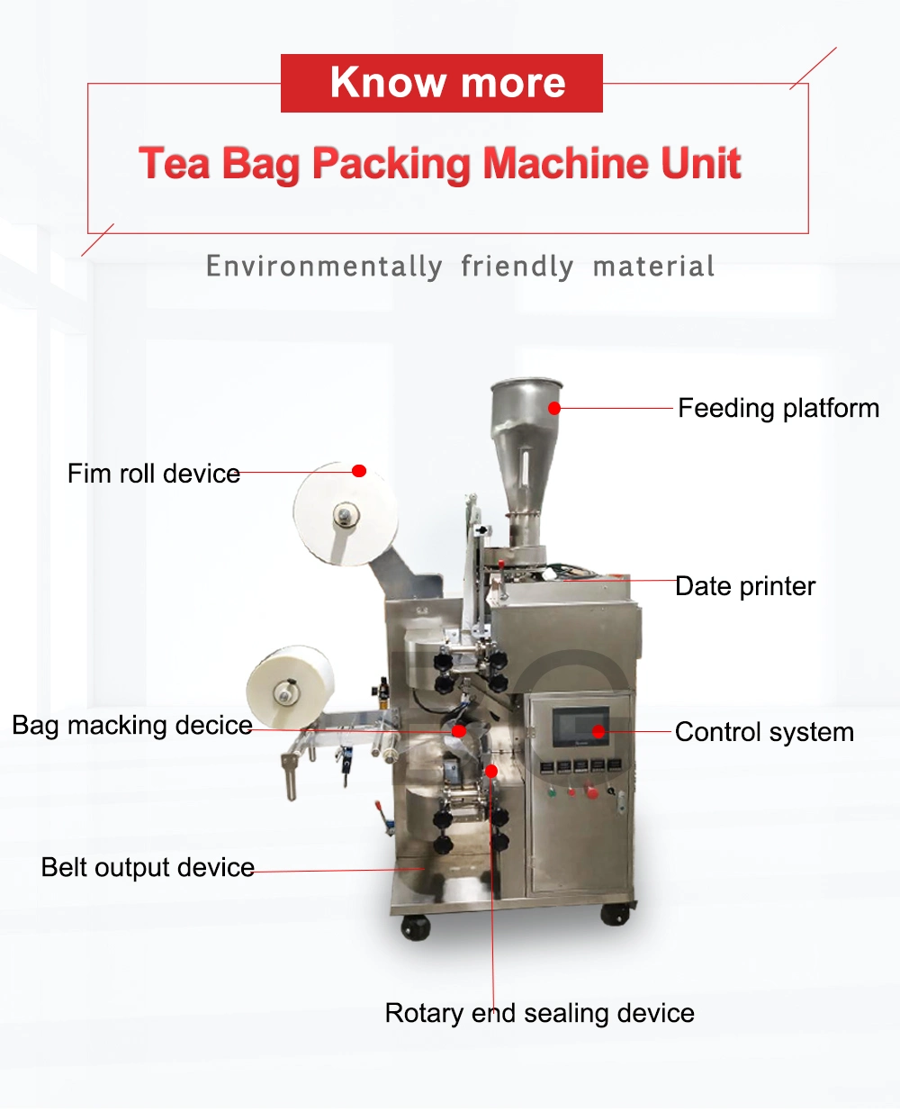 Bg 3 Side Seal/4 Side Seal Tea Bag Automatic Packaging Filling Machine Peony/Lemongrass Tea