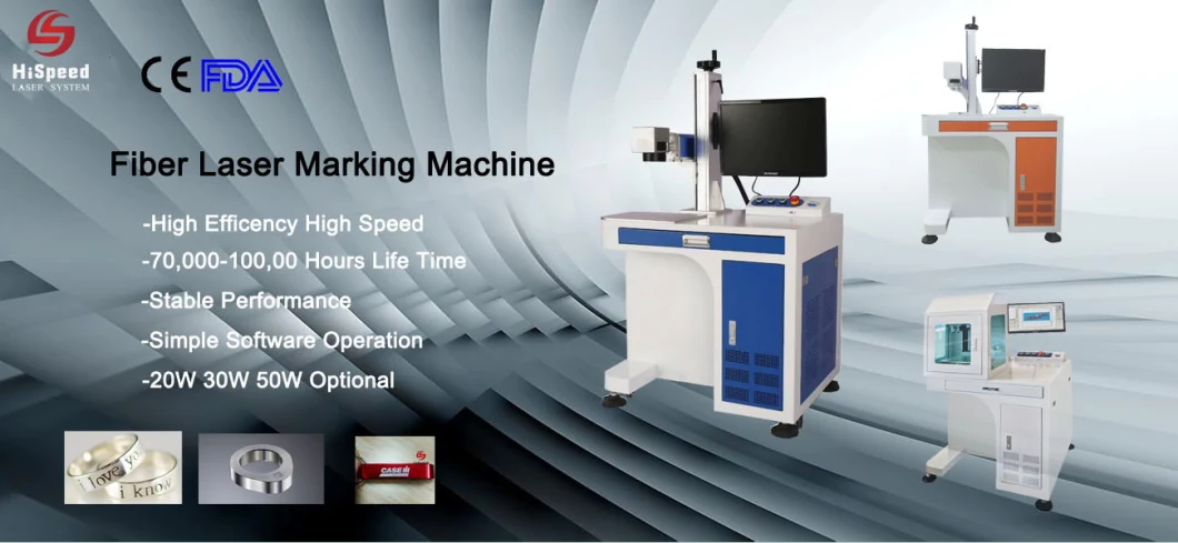 Hispeed Color Laser Marking Machine Computer Control Fiber Laser Engraving System