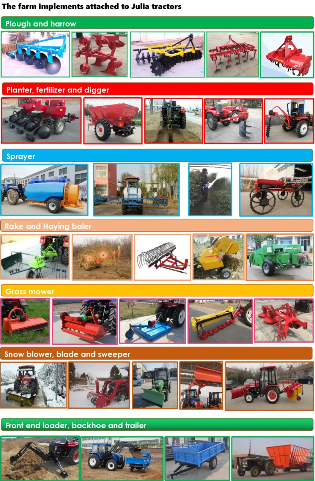 Made in China 4WD 35HP Small Farm Tractor, Mini Tractor, Garden Tractor, Lawn Tractors