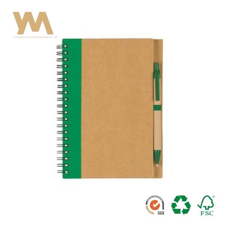 Customized A5 Kraft Paper Bulk Spiral Notebooks with Pen
