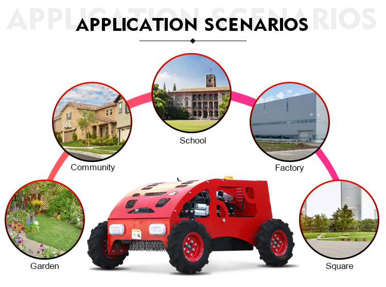 Lawn Mower Wheel Grass Cutter Lawn Mower with Remote Control