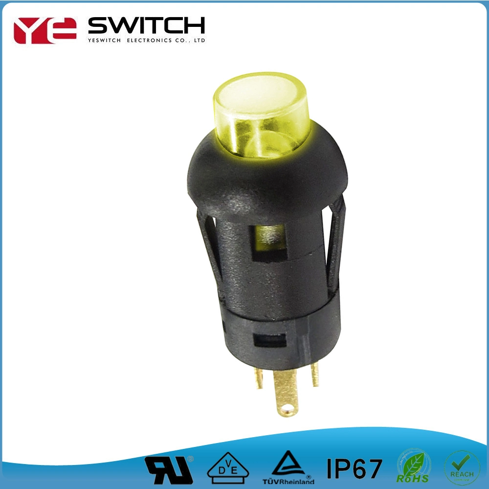 Spst Momentary Momentary Pressure LED Switch with Pins
