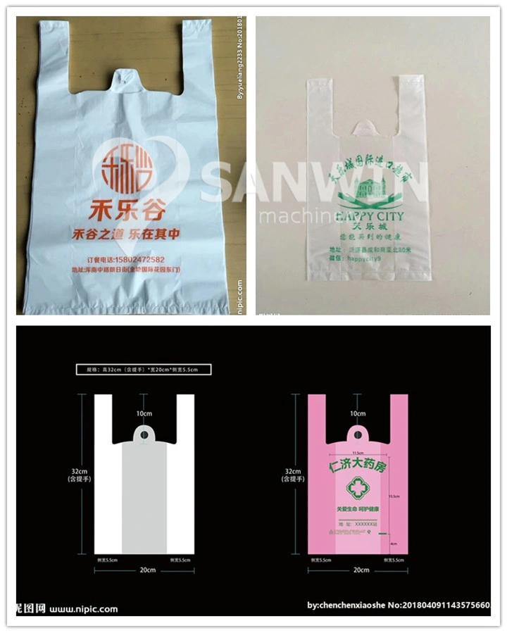 Automatic High Speed Biodegradable Vest Plastic Shopping Bag Making Machine