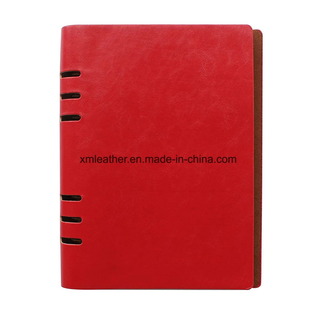 Refillable 6 Holes Ring Binder Notebook Faux Leather Notebook