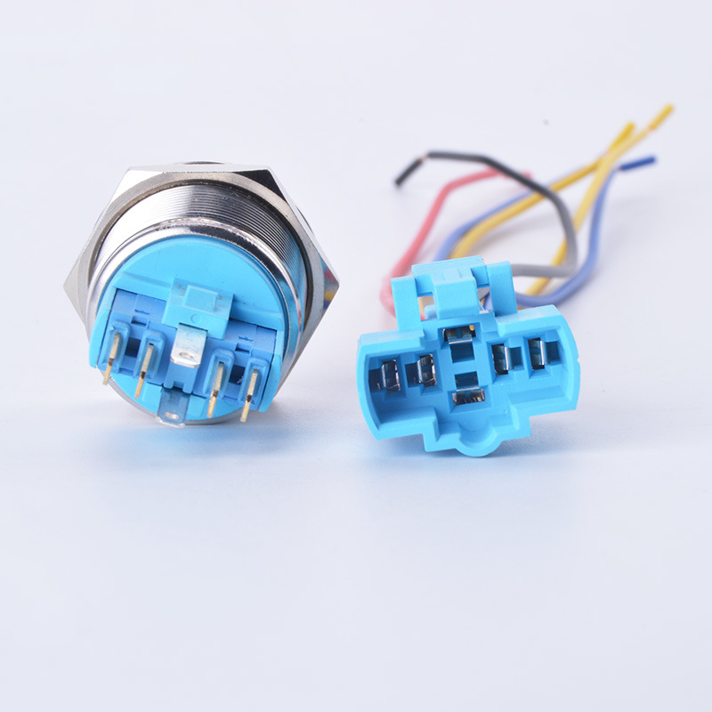 22mm 12V 24V Waterproof Metal Push Button Electrical Switch Latching Momentary L with Lampled Indicator