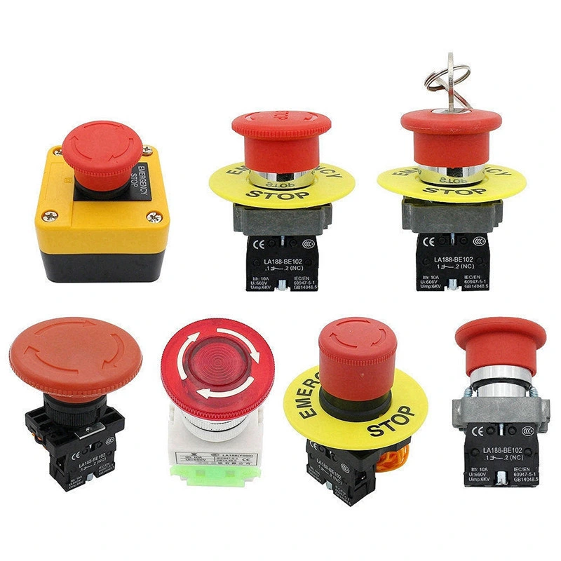 La16-11zs Smart Electronics Emergency Stop Button 16mm Maintained Round Push Button Switch