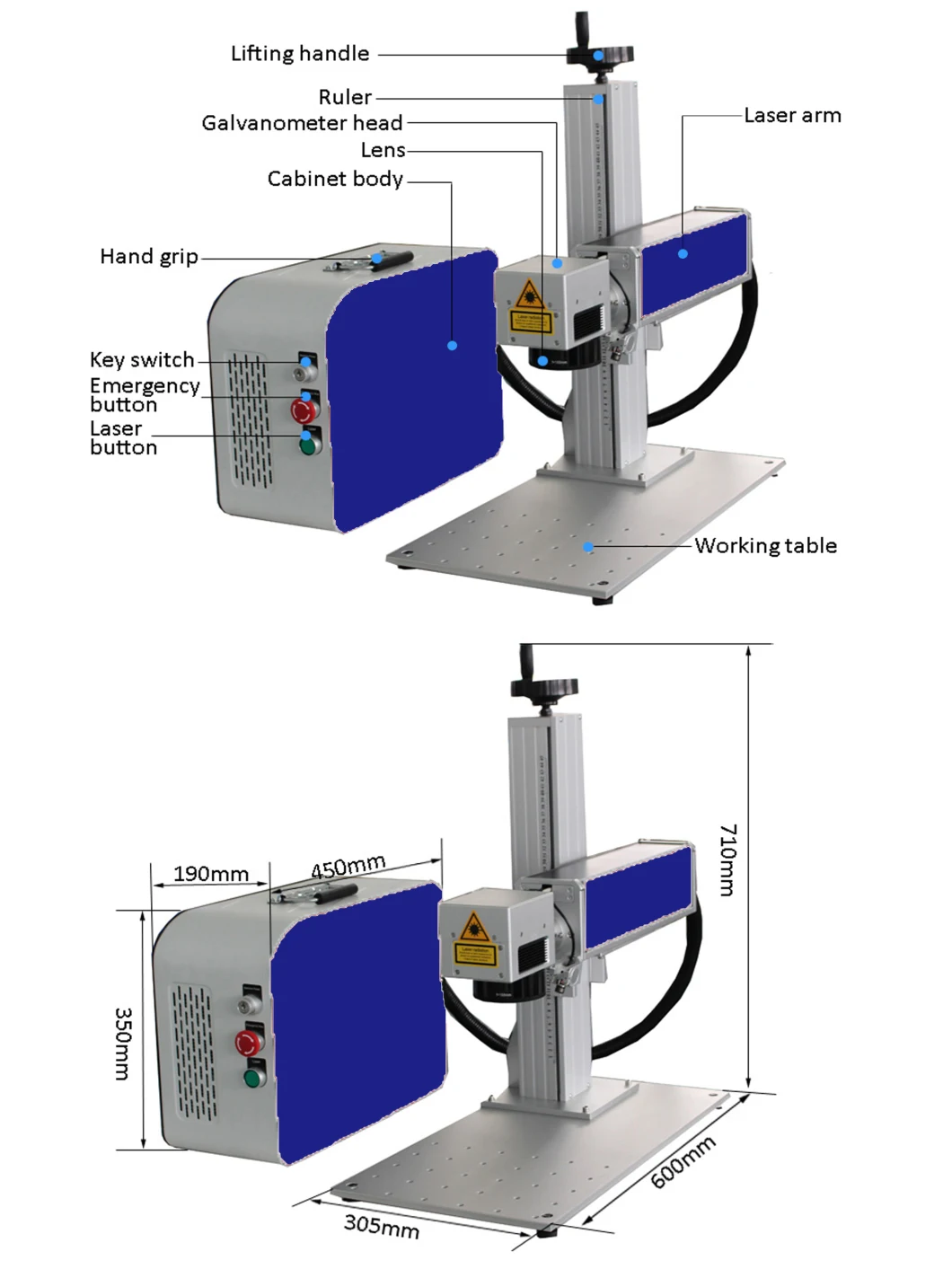 Raycus Laser Enclosed Fiber Laser Marking Machine