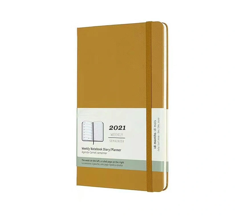 2021 Stationery Supplier New Custom Promotional Logo Embossed Agenda Hot Stamping PU Diary Notebook