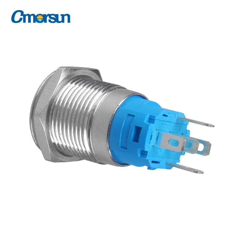 16mm DC 12V Momentary Self Reset 5 Pin Push Button Switch