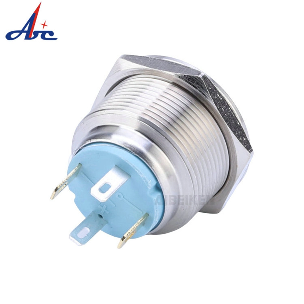 4 Pin 22mm Momentary Reset Ring LED Metal Waterproof Switch