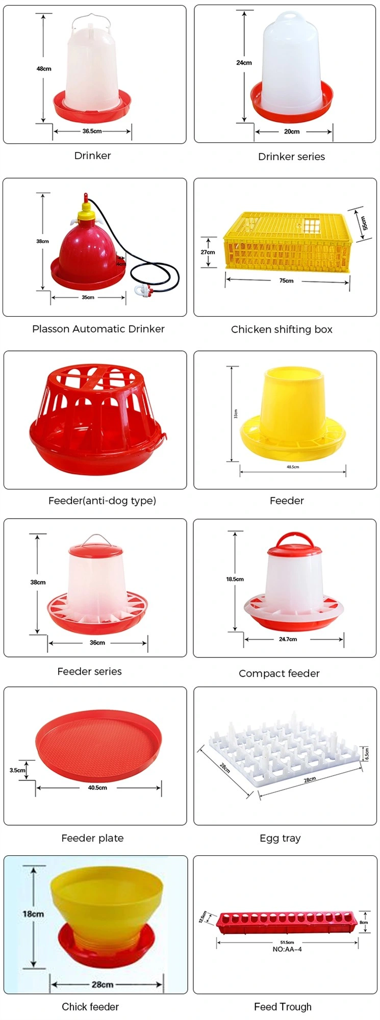 PP Plastic Chicken Manual Feeder Feeding System for Poultry/Duck/Goose