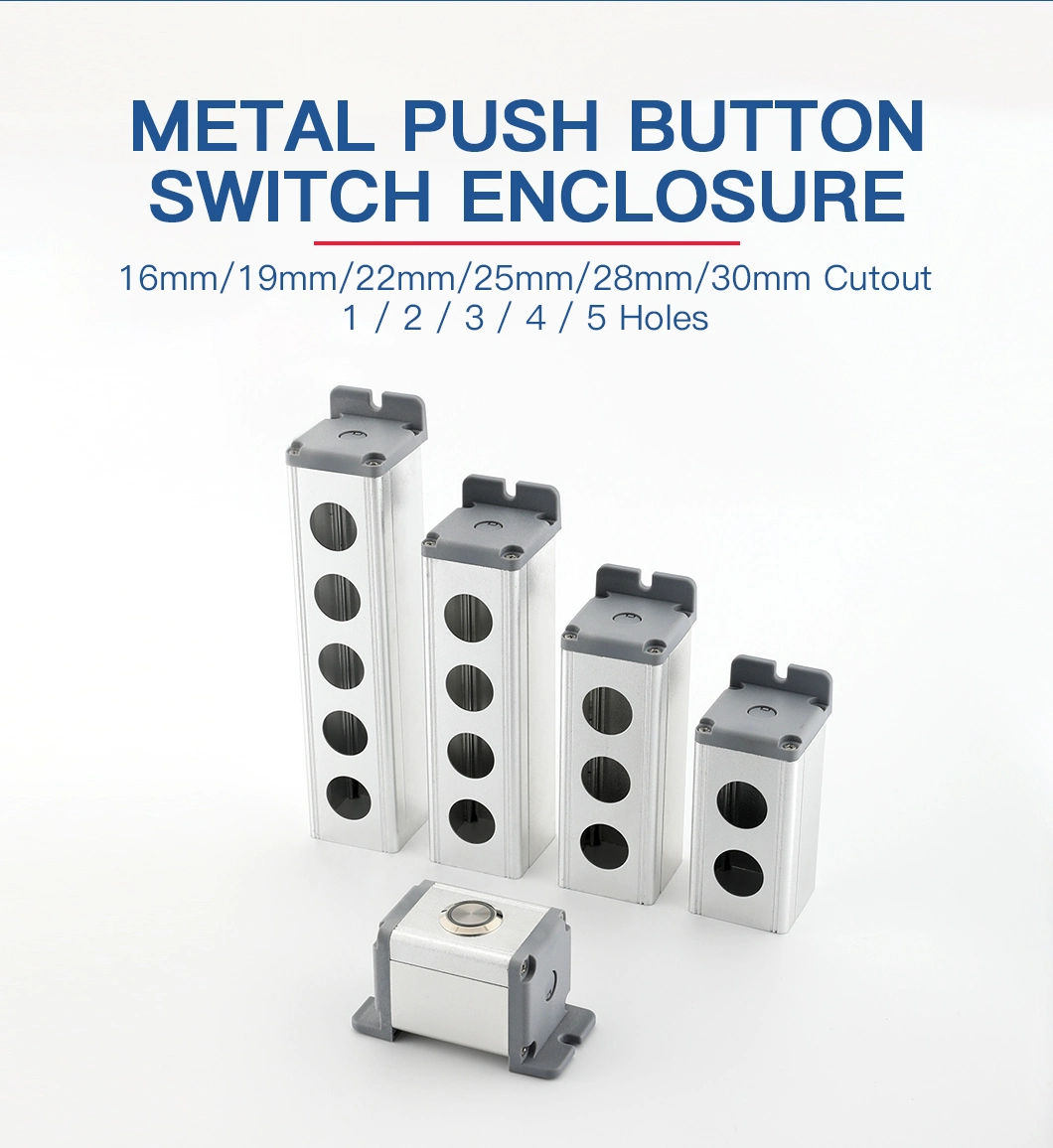22mm Mushroom 4 Pin Start Stop IP67 Metal Push Switch