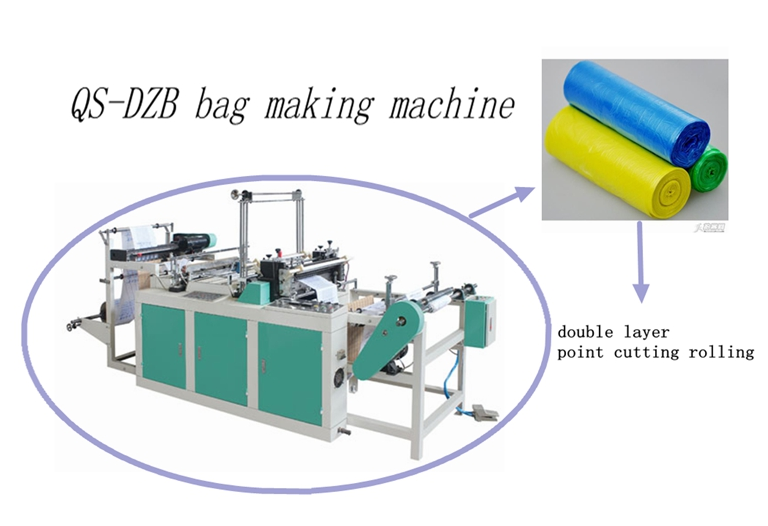 Double Layer Point Cutting Rolling Trash Garbage Bag Machine
