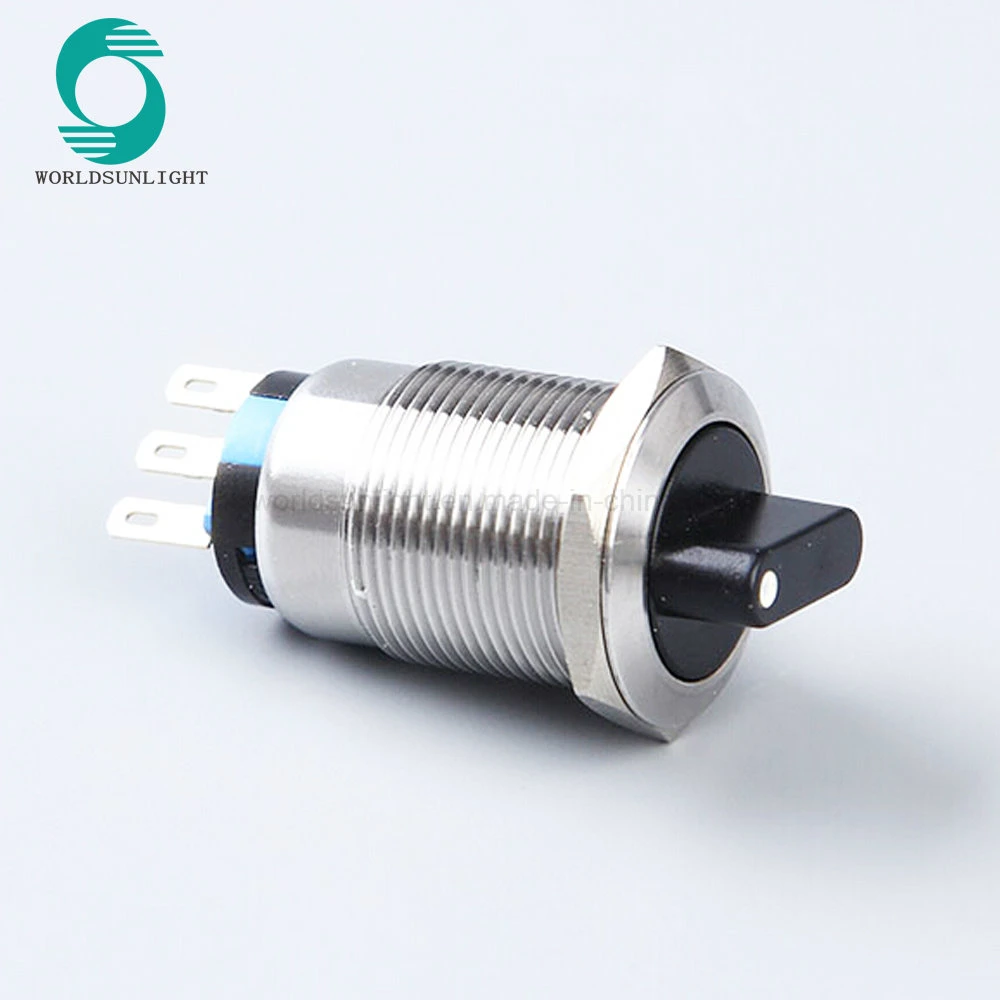 19mm 1no 1nc Press Button Switch Stainless Steel Rotary 2 Position Push Button Selector Switch