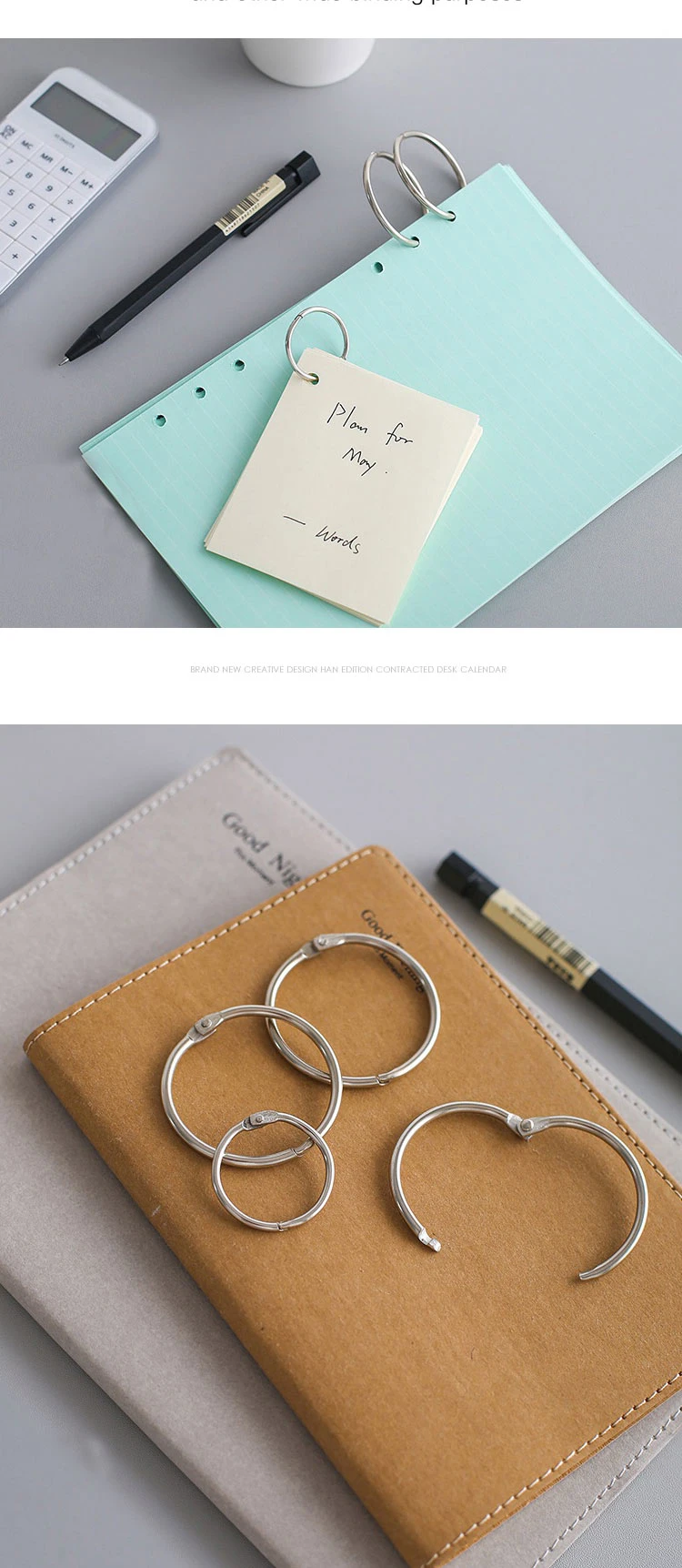 Book Ring Metal Loose Leaf Book Binder Hinge for Notebook Diary Photo Album DIY Planner