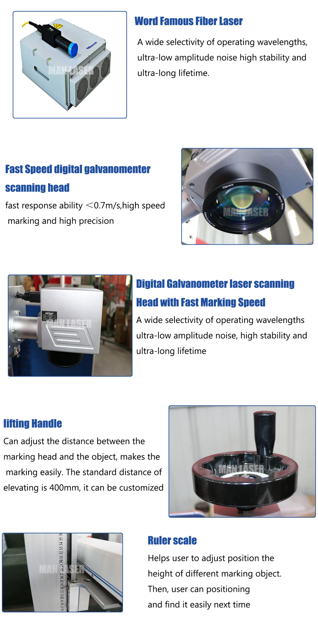 30W Fiber Laser Marking Machine for Hunting Knife Metal Tools