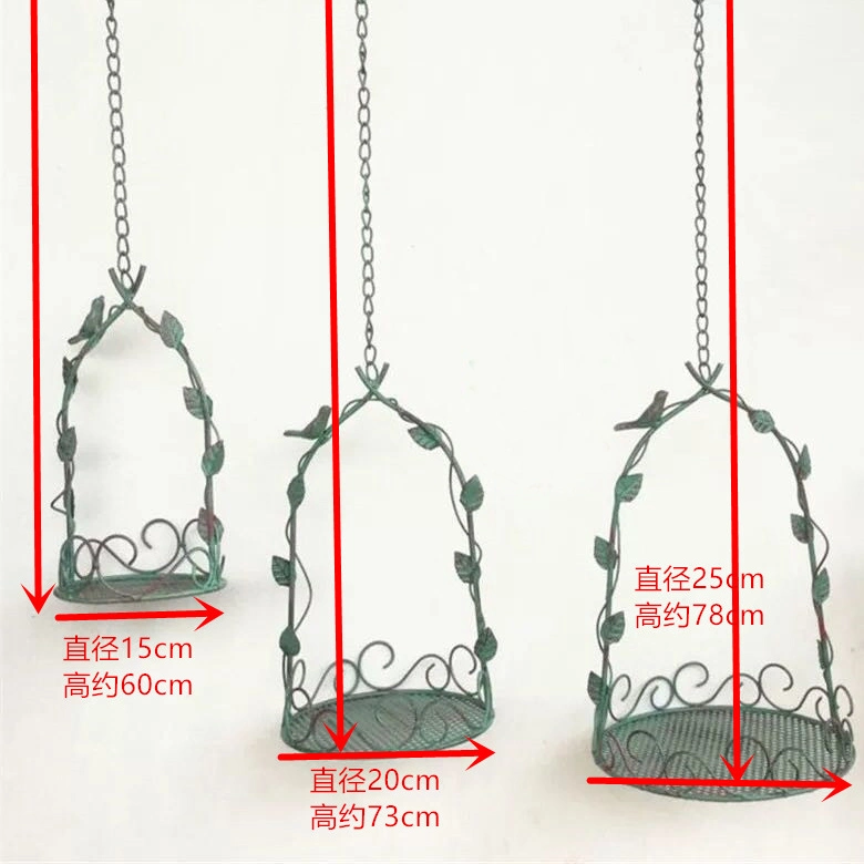 Metal Iron Device Bird Feeding Balcony Plutus Cat Village Retro Hanging Garden Animal Flower Feeding Device