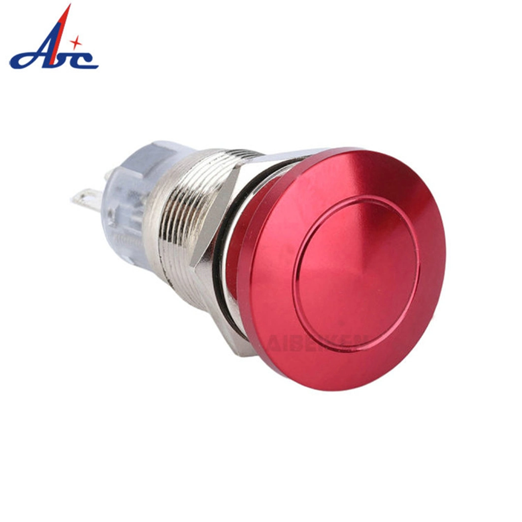 New Arrival 19mm Selflock Nonc 3pin Mushroom Push Button Switch