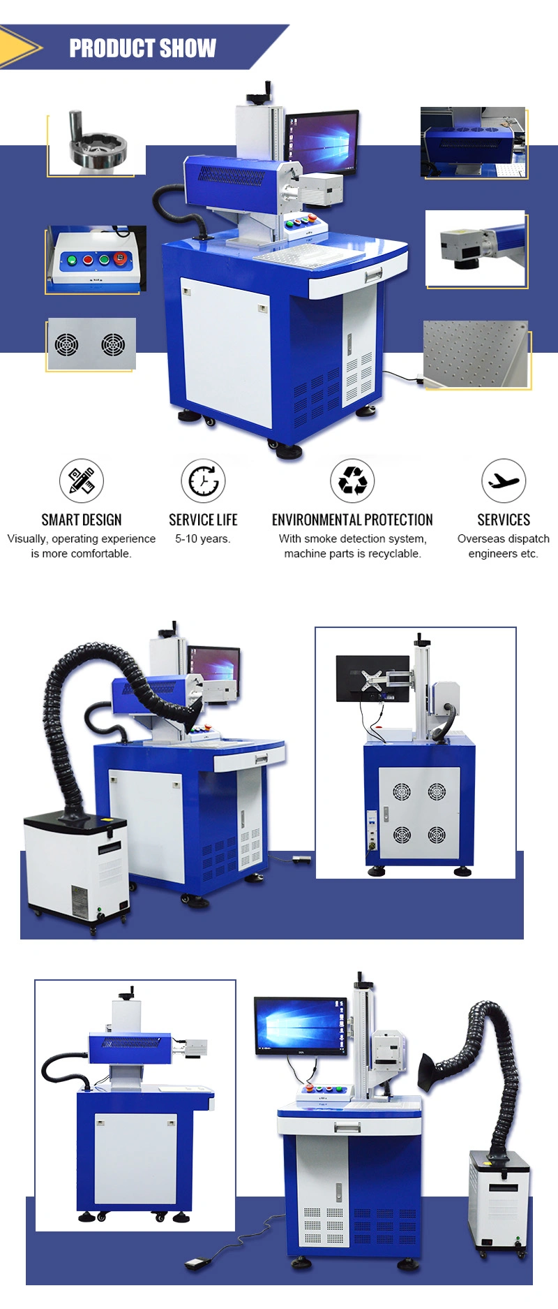 CO2 RF Laser Marking Machine for Plywood Button