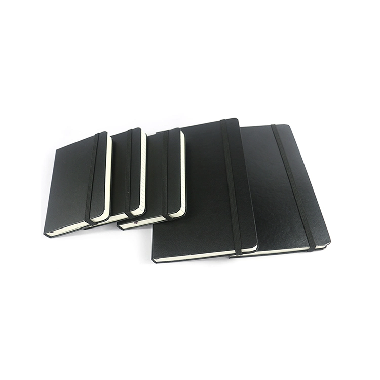 Custom A4 A5 B5 Diary PU Leather Cover Notebook Black
