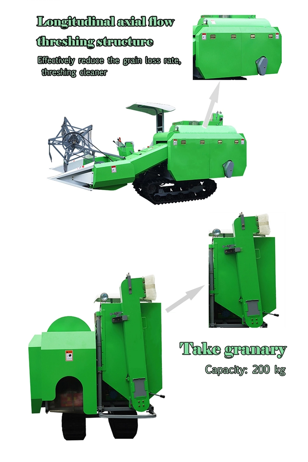 Full-Feeding Self-Propelled Crawler Type Grain Harvester