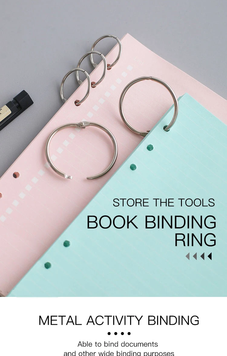 63mm Silver Loose Leaf Binder Book Rings Snap Split Hinged for Notebook Diary Photo Album Binding