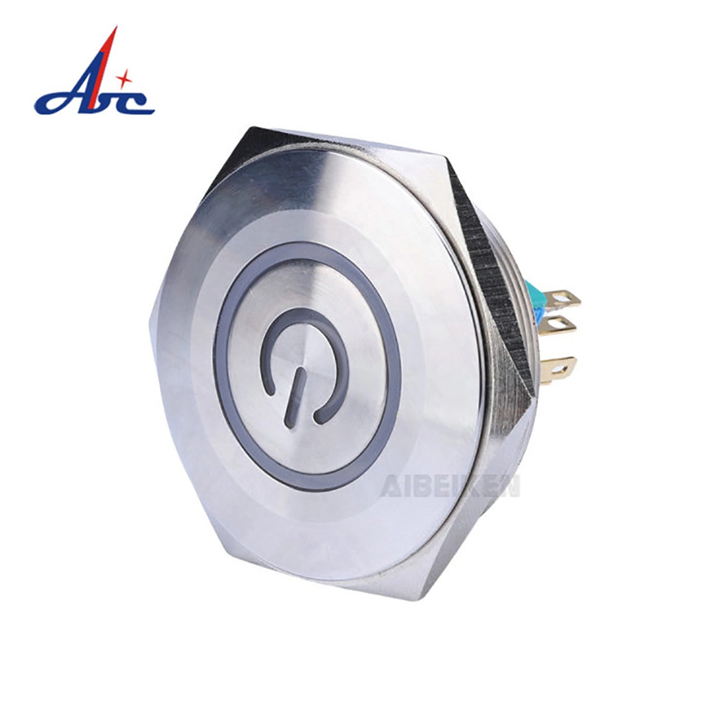 40mm Momentary 12V Power Symbol Car Metal Push Button Switch