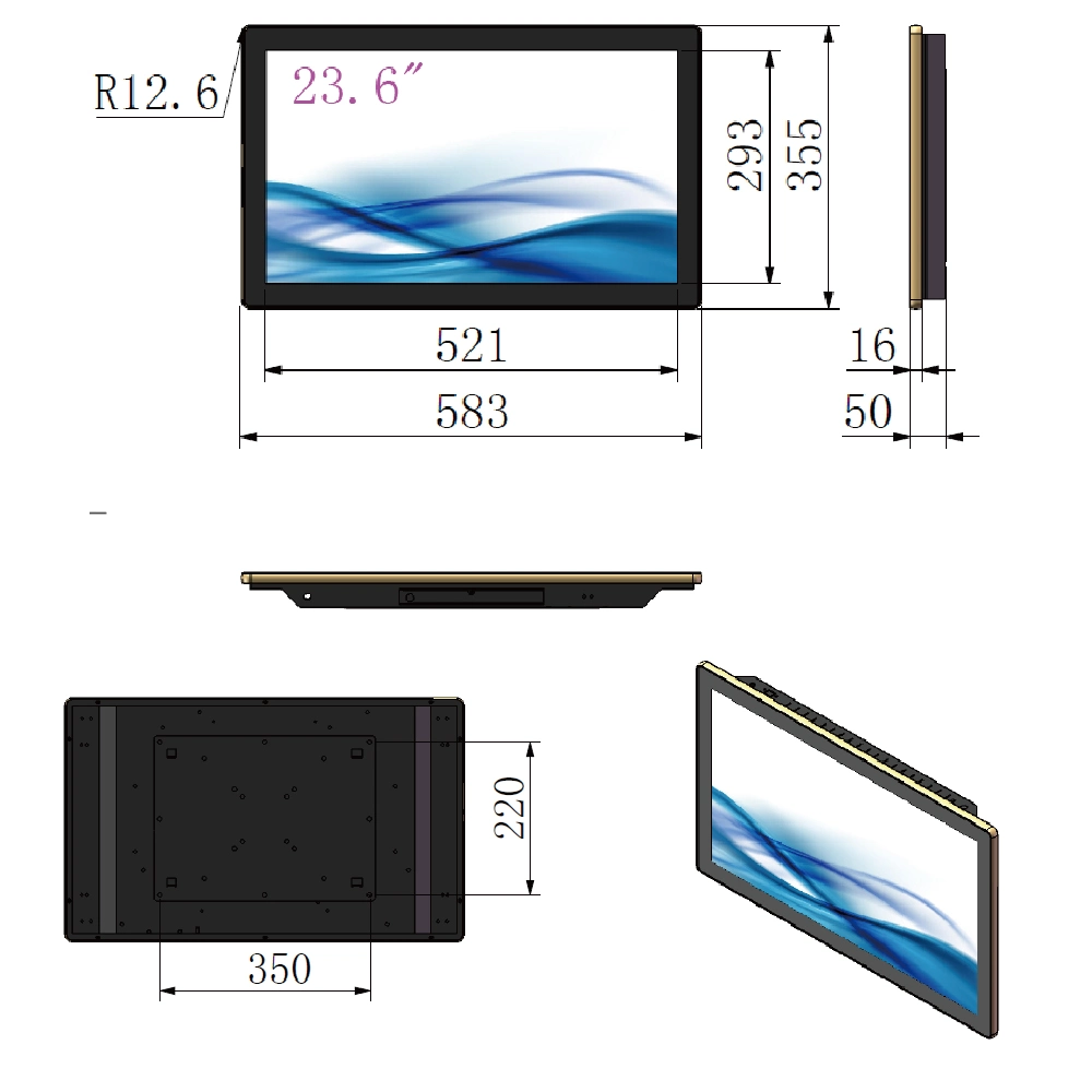 18.5 Inch White Color Flush Mount LCD Monitor for Video Playing